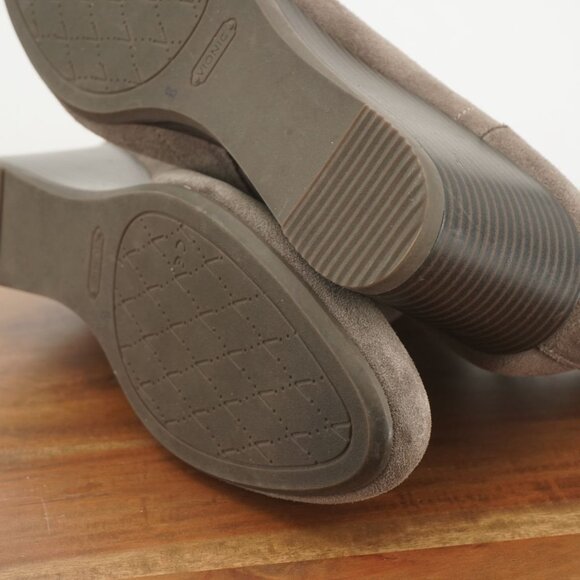 B#4/ Vionic Womens Paloma Wedge Ankle Booties Size 11 Taupe Suede - Picture 9 of 9